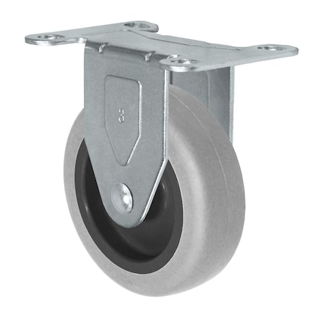 Durastar Caster; 5x1 Rigid Fork; 5x1 Thermoplastic Rubber Wheel, Gray/Black; 5/ 06CR510TPR81H-01